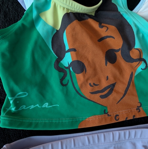 Hanna Andersson Disney Princess Girls Tiana Swim Tankini Bikini Bathing Suit - Picture 2 of 9